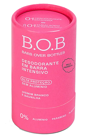 BOB Desodorante em Barra PELE SENSÍVEL - Jasmim Branco e Baunilha 50g [NOVO]