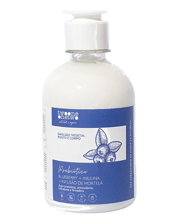 Twoone Onetwo Emulsão Hidratante Rosto e Corpo Blueberry, Inulina e Hortelã 250ml