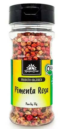 Kampo de Ervas Pimenta Rosa (Aroeira) em Grãos Condimento Puro Orgânico 35g