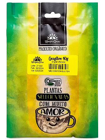 Kampo de Ervas Gengibre em Lascas Orgânico Fracionado 40g