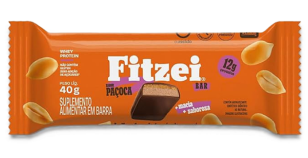 Vitafor Fitzei Barra de Proteína Sabor Paçoca 40g