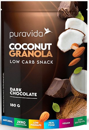 Puravida Coconut Granola Low Carb Dark Chocolate 180g