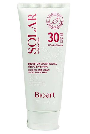 Bioart Protetor Solar Facial Natural e Vegano FPS 30 UVA/UVB 70ml