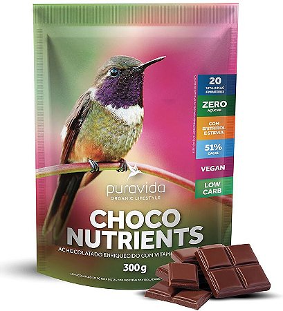 Puravida Choco Nutrients - Achocolatado em Pó Multivitaminado 300g