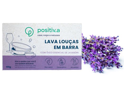 Positiv.a Lava Louças em Barra Lavandin 100g