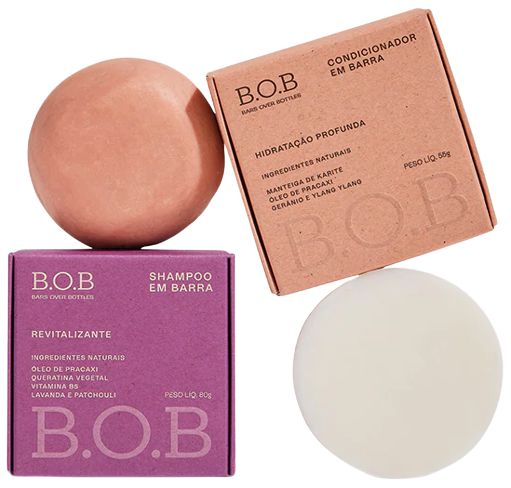 BOB Dupla Reconstrução - Shampoo Revitalizante + Condicionador Hidratação Profunda