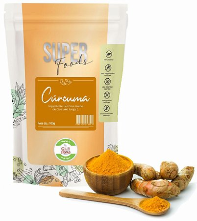 QLY Ervas Super Foods Cúrcuma em Pó Condimento Puro 100g