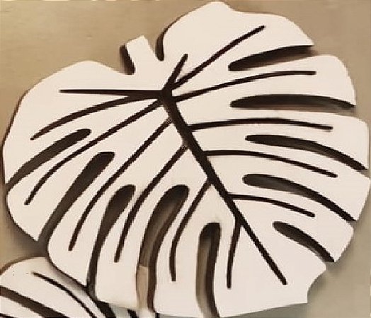 Sousplat Folha Costela de Adão - Mdf cru 3mm