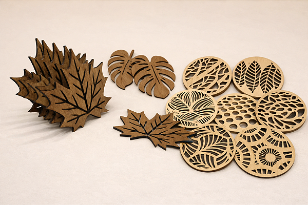Kit 10 Porta Copos MDF Cru Laser - Vários Modelos e Tamanhos