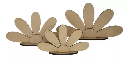 Trio de Margarida em Mdf para Decoração de Festas