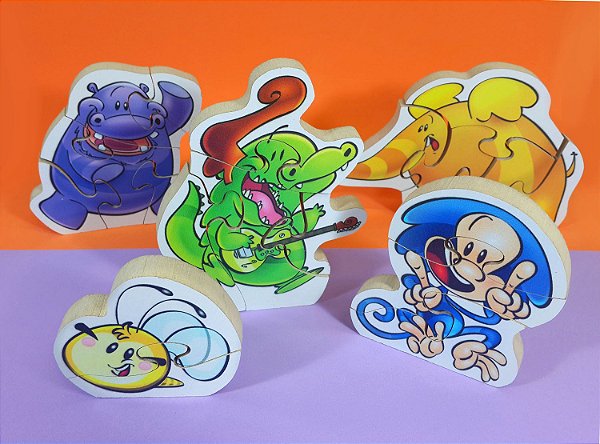 Quebra-Cabeça do Jacarelvis e Amigos (Kit com 5 personagens)