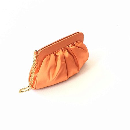 Clutch de festa Laranja cetim mini soft