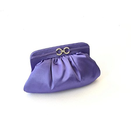 Clutch de festa roxa cetim mini soft