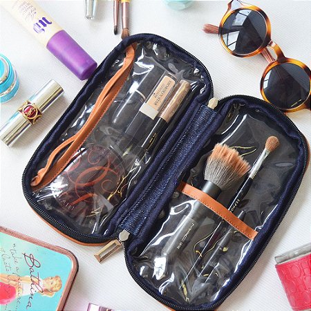 Necessaire de maquiagem pequena Jeans
