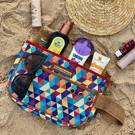 Necessaire de praia tela ótima estampa verão colorido
