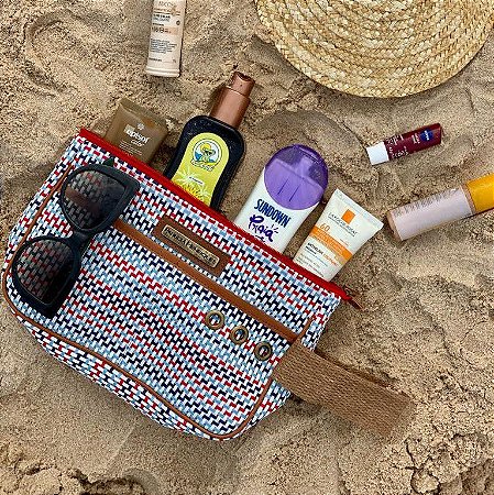 Necessaire de praia tela ótima estampa Navy