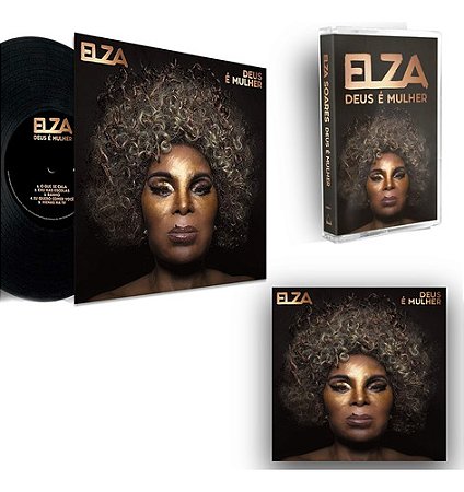 Kit Deus É Mulher Elza Soares -lp Vinil + Cd + Fita K7