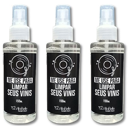Limpa Vinil Lps Cds Dvds Vinil Discos 150ml Spray Kit 3 Un