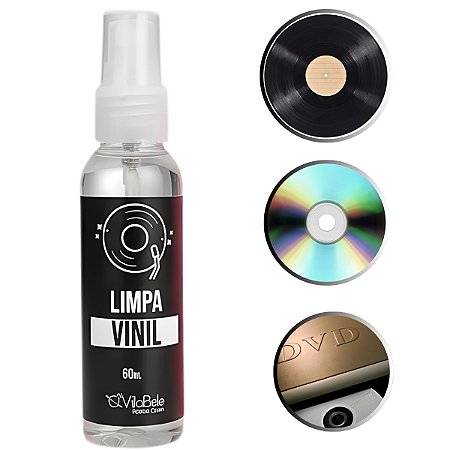 Spray De Limpeza Limpa Discos De Vinil Lps Cds Dvds 60 ml Un