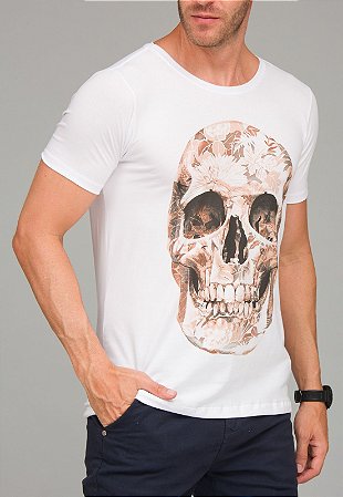 Camiseta Red Feather The Leaves Skull Masculina