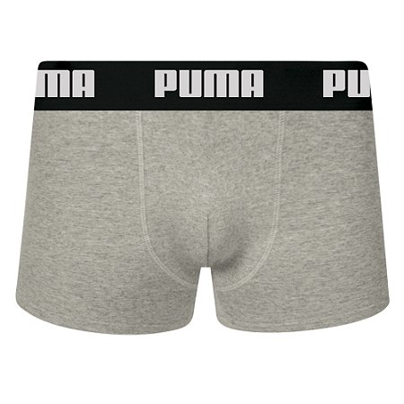 Cueca Boxer Puma Em Algodão Cinza Mescla