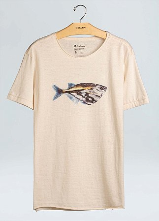 Camiseta Osklen Cânhamo Organic Mint Wash Fish Masculina