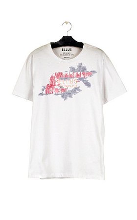 Camiseta Ellus Fine Easa Tropical Masculina Branca