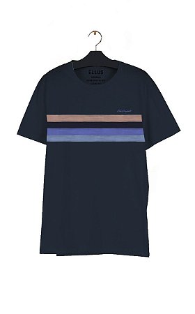 Camiseta Ellus Cotton FIne Ellus Bold Stripes Masculina Azul