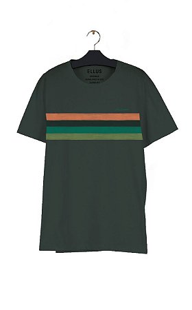 Camiseta Ellus Cotton FIne Ellus Bold Stripes Masculina Verd