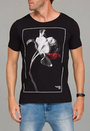 Camiseta Red Feather Red Petal Masculina Preta