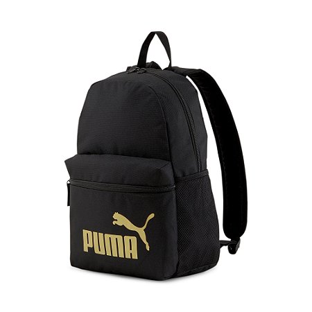 Mochila Puma Phase Backpack Unissex Preto Dourado