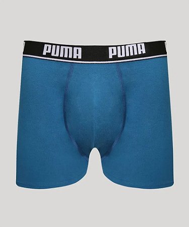 Cueca Boxer Puma Algodão Azul Cotton