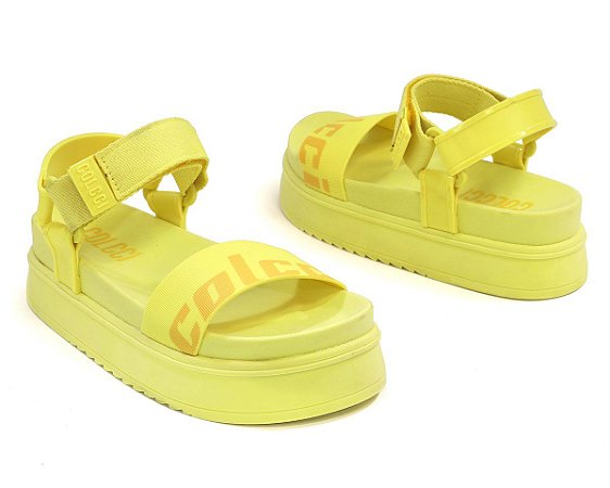 Sandália Flatform Colcci Bella Feminina Amarelo Nieve