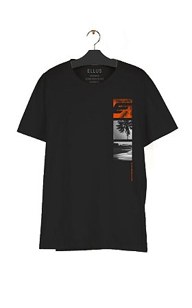 Camiseta Ellus Fine Easa Squares Classic Masculina Preta