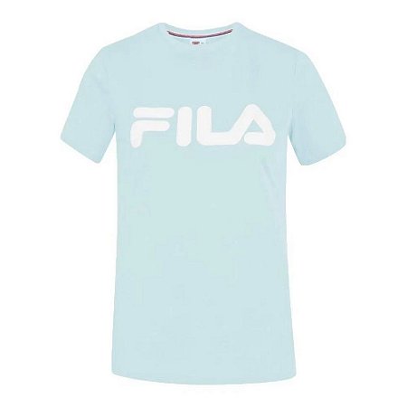 Camiseta Fila Manga Curta Basic Letter Feminina Azul