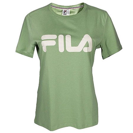 Camiseta Fila Manga Curta Basic Letter Feminina Verde