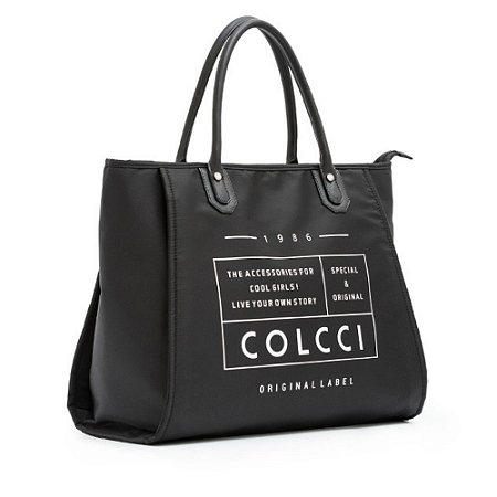 Bolsa Colcci Shop Bag Nylon Logo Feminina Preto