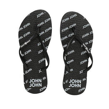 Chinelo John John Logomania Feminino Preto