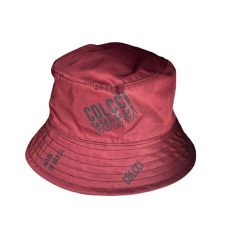 Chapéu Colcci Bucket Dupla Face Silk Total Micro Satim Bordô