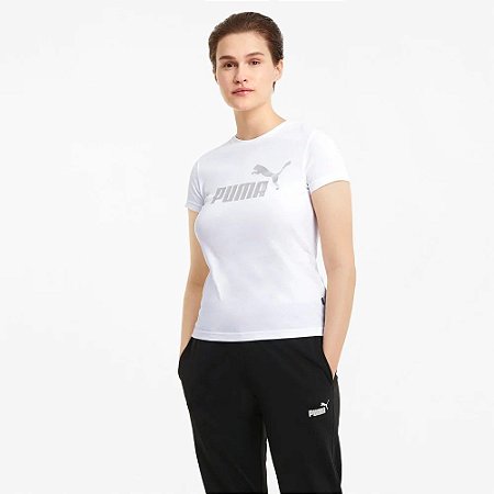 Camiseta Puma Essentials Metallic Feminina Branca