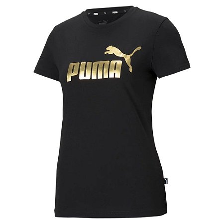 Camiseta Puma Essentials Metallic Feminina Preta
