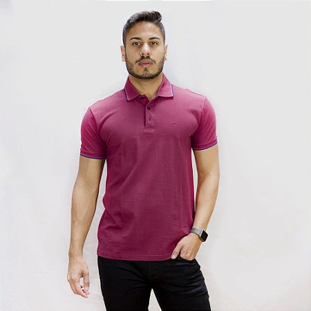 Polo Ellus Piquet Classic Masculina Bordô