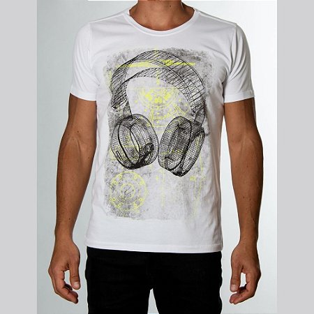 Camiseta Red Feather Headphone 10th Edition Branca