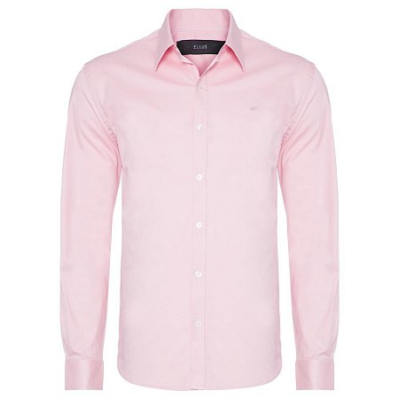 Camisa Ellus Tricoline Classic Masculina Rosa Claro