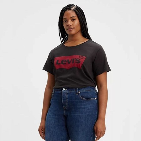 Camiseta Levi's The Perfect Tee Plus Size Feminina Preta