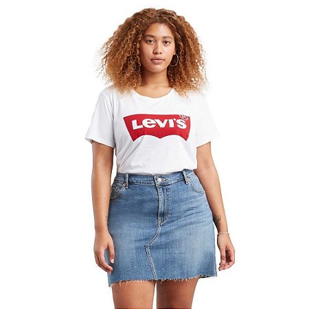 Camiseta Levi's The Perfect Tee Plus Size Feminina Branca