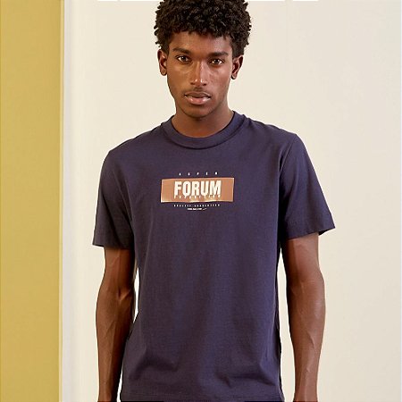 Camiseta Forum Azul Life Logo Masculina