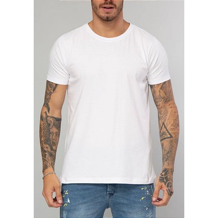 Camiseta Red Feather Básica Gola Canoa Branca