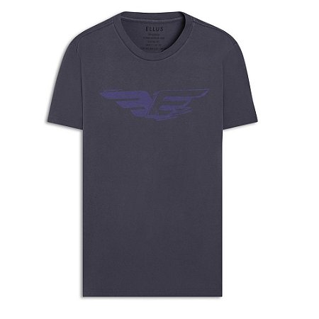 Camiseta Ellus Cotton Fine Espelhado Classic Masculina Azul