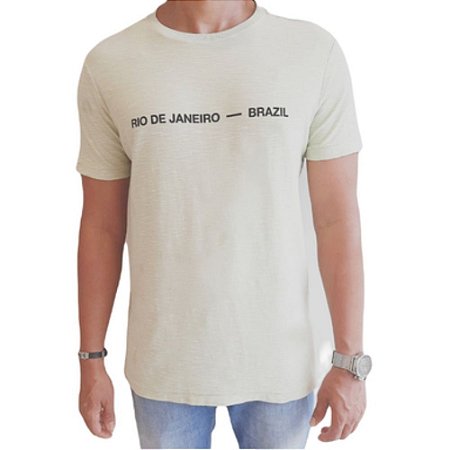 Camiseta Osklen Rough Rio de Janeiro Brazil Masculina Verde